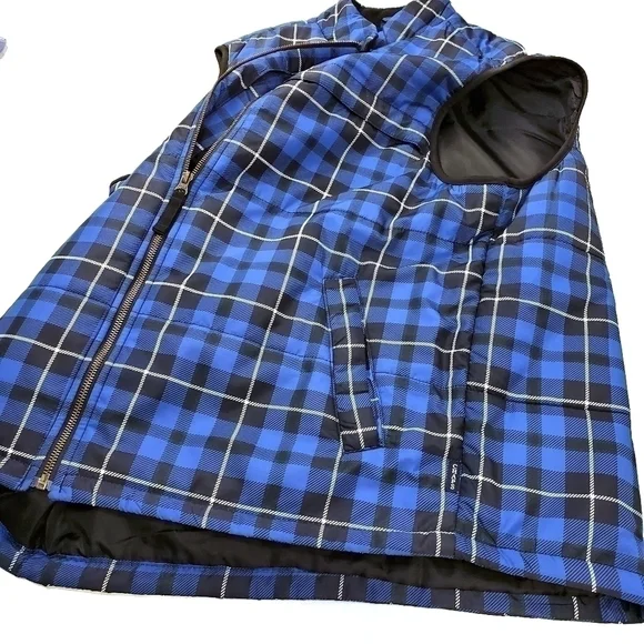 RALPH LAUREN Chaps Men's L Blue Plaid Puffer Vest - Picture 11 of 11